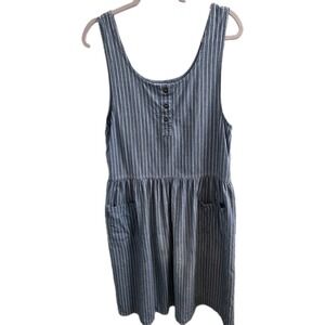 Vintage Mizz Lizz Fit & Flare Jumper /Dress  Denim/Chambray  Blue/white   11/12